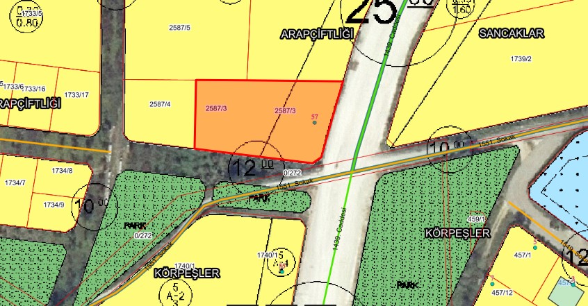 DÜZCE MERKEZ ARAPÇİFTLİĞİDE KUZEY CEVRE YOLU ÜZERİ SATILIK ARSA
